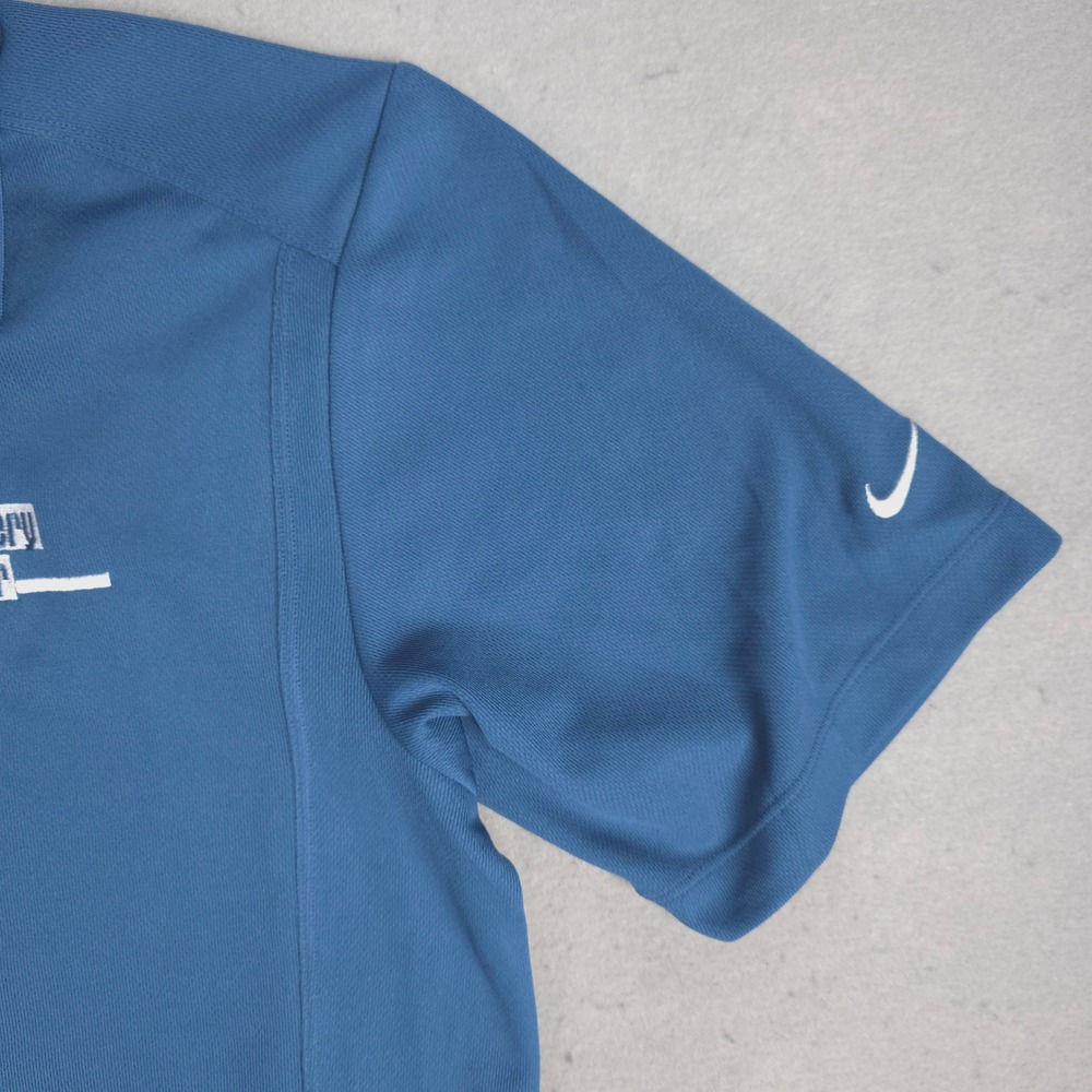 New Nike Golf Mens Dri-FIT Polo Shirt Blue Trader Logo 267020-442 Size M - Picture 3 of 10